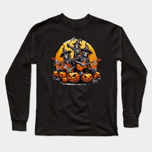 Rockin' Halloween Skeleton Band Long Sleeve T-Shirt